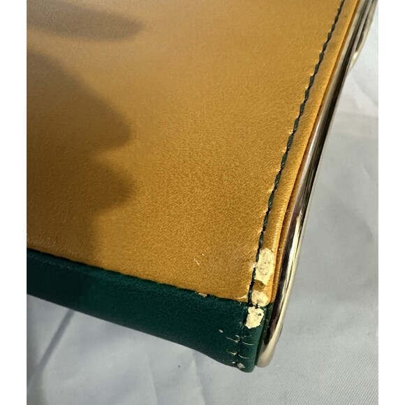 Handbag Republic Classic Clutch W/Gold Crossbody Strap Butterfly Accent 2 Tone - Picture 12 of 13